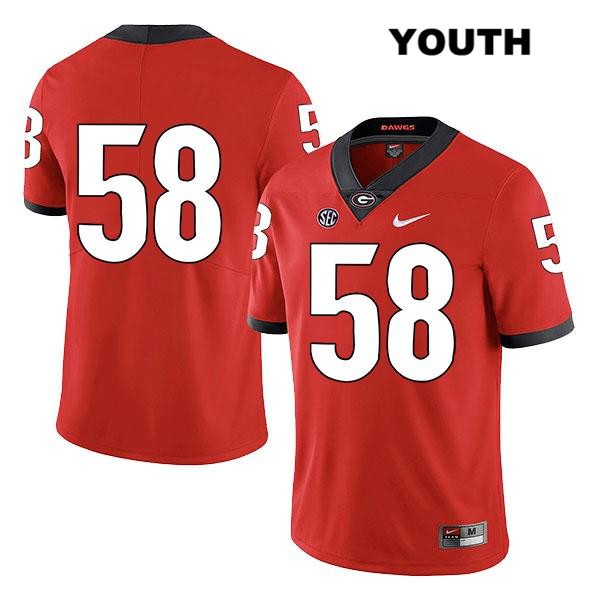 Georgia Bulldogs Youth Hayden Rubin #58 NCAA No Name Legend Authentic Red Nike Stitched College Football Jersey VRX8856VZ